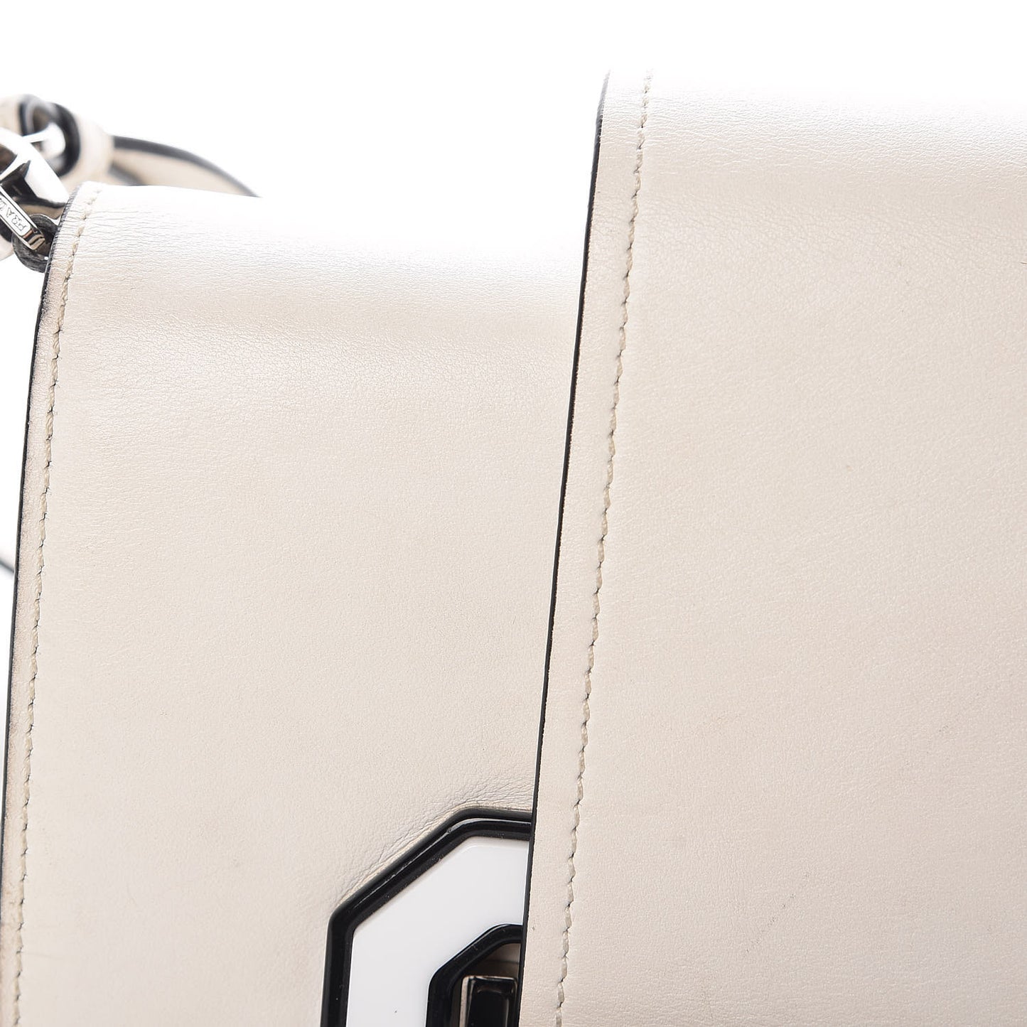 City Calf Plex Ribbon Bag White Black
