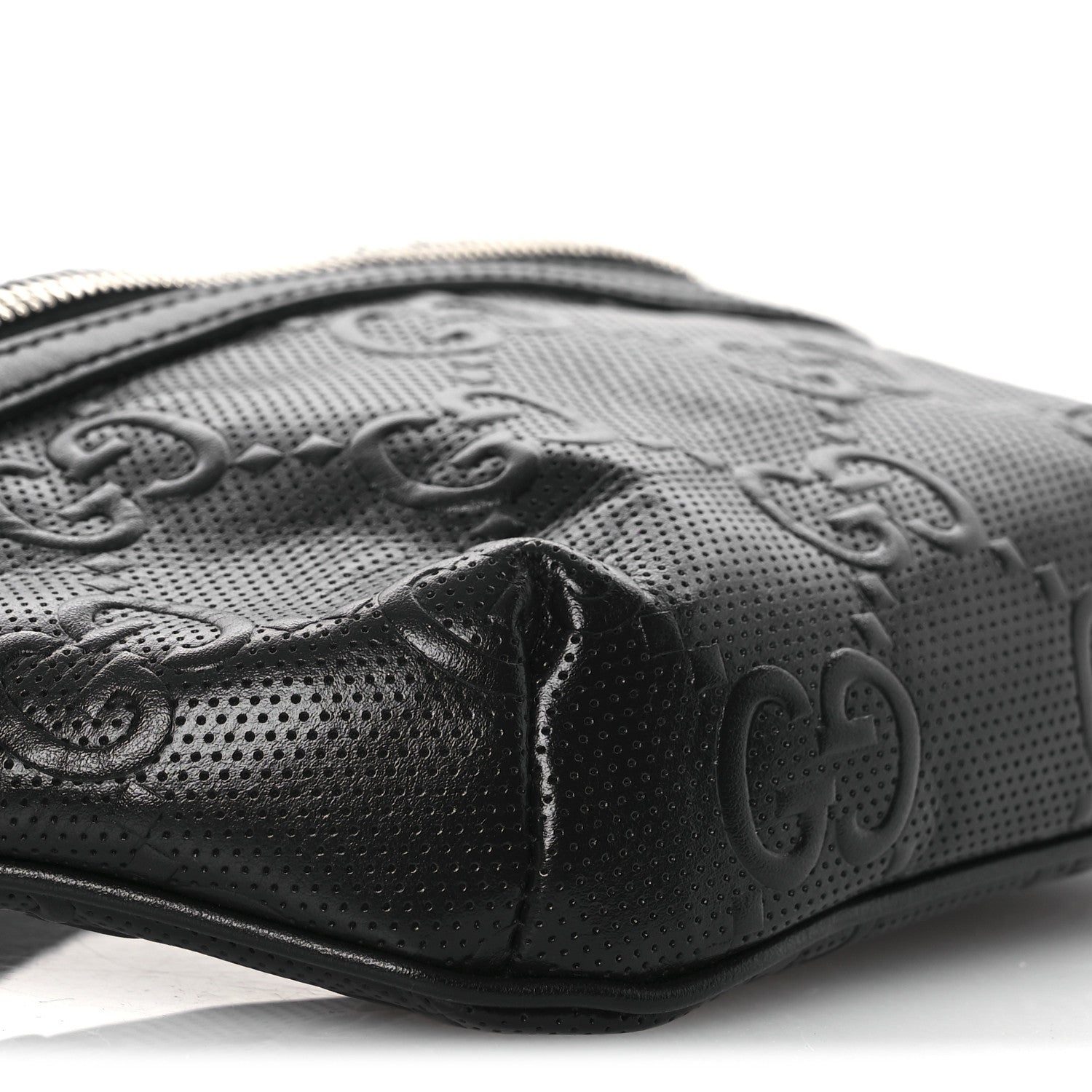Gucci Calfskin GG Tennis Embossed Belt Bag Black 9 of 12