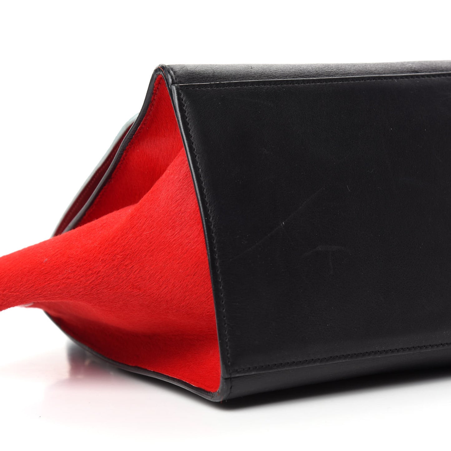 Pony Hair Smooth Calfskin Medium Tri-Color Trapeze Glacier Red Black