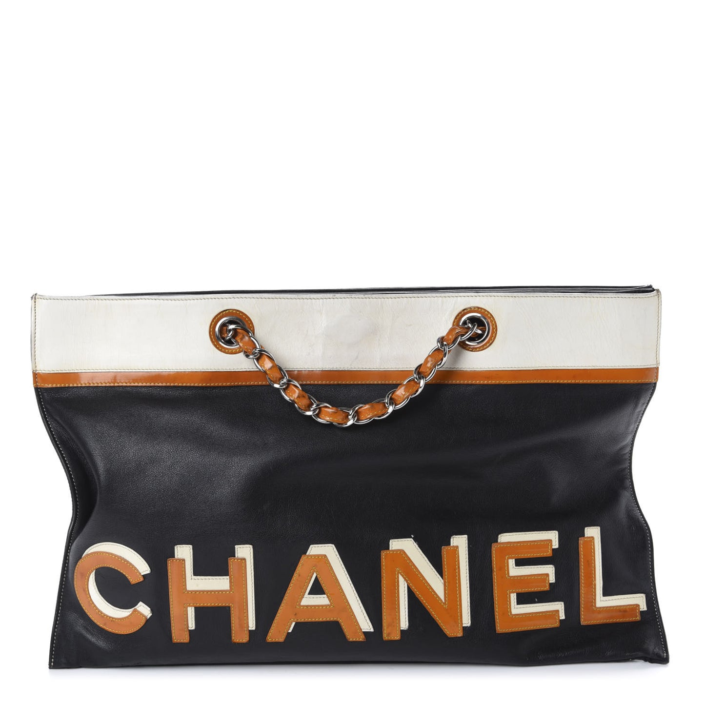 Calfskin N°5 Star Tote Black Orange