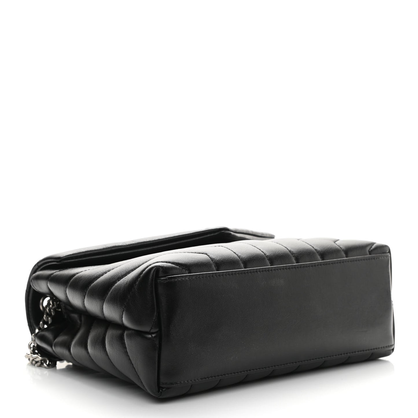 Calfskin Y Quilted Monogram Small Loulou Chain Satchel Black