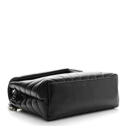 Saint Laurent Calfskin Y Quilted Monogram Small Loulou Chain Satchel Black 3 of 9