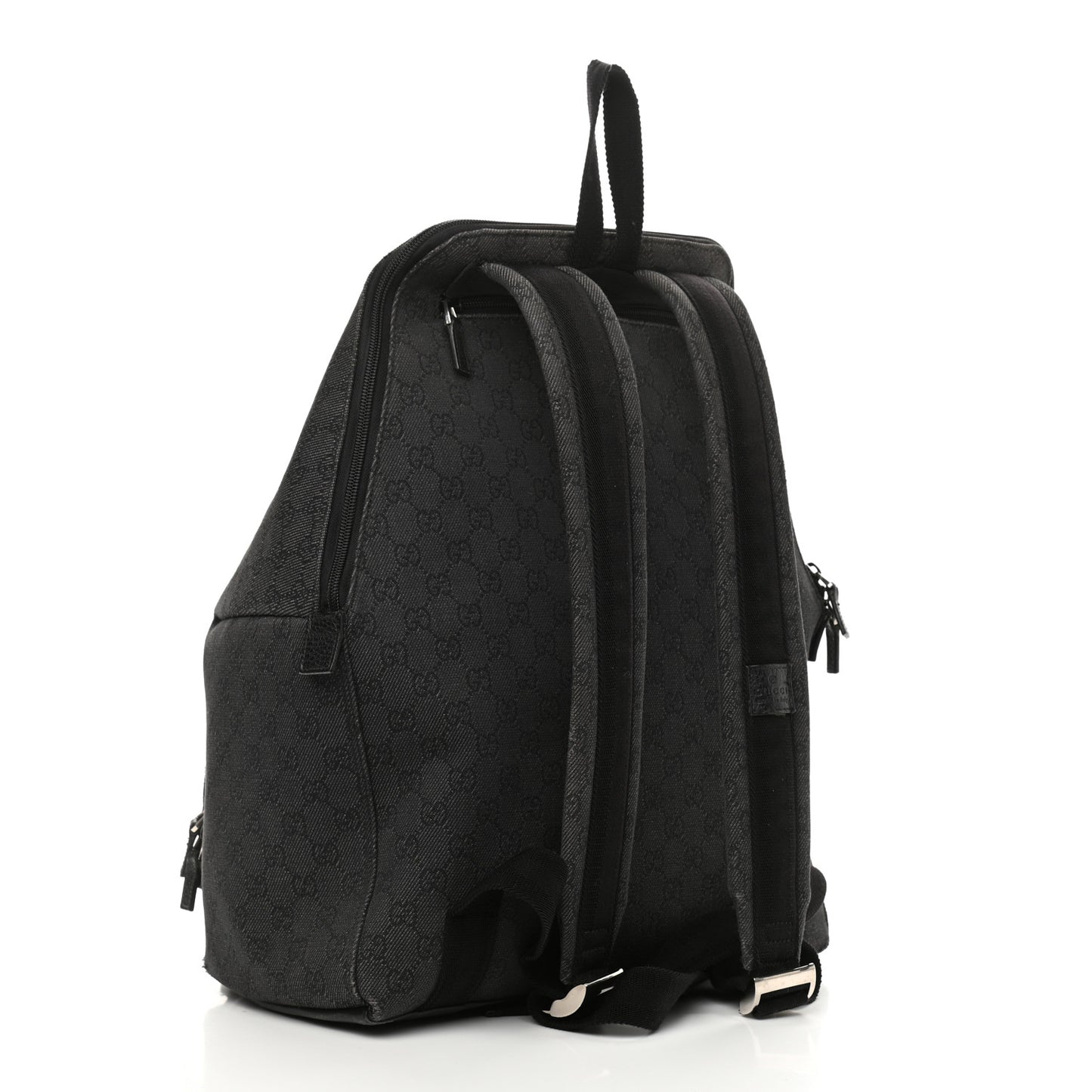 Denim Monogram Medium Backpack Black