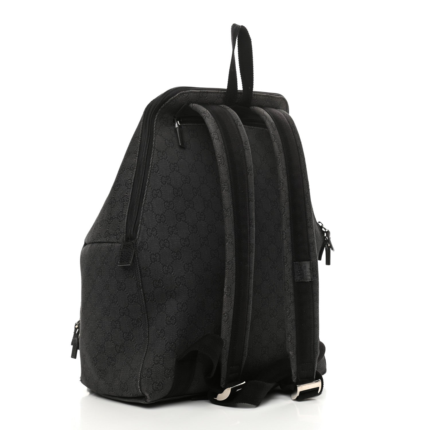 Gucci Denim Monogram Medium Backpack Black 3 of 16