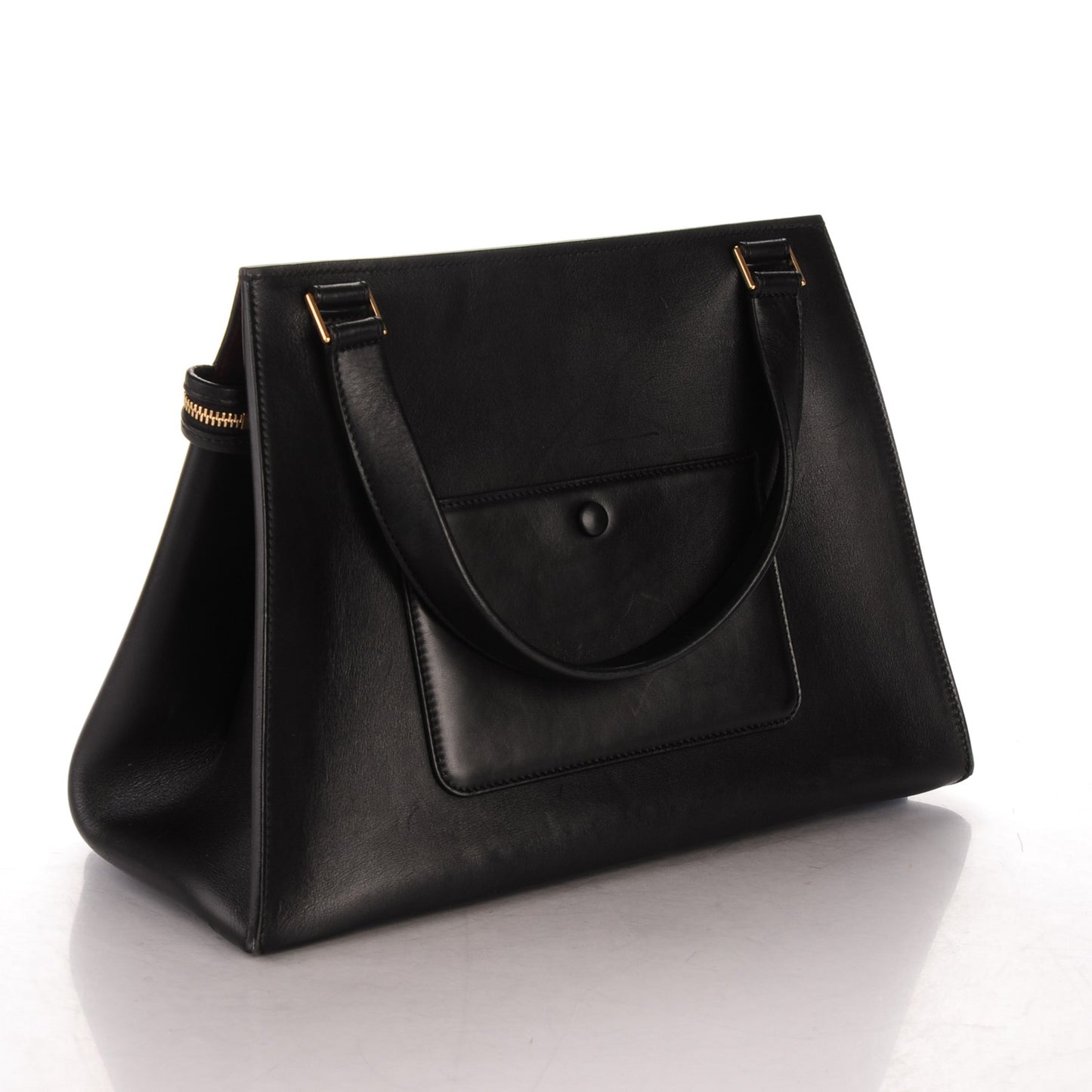 Smooth Calfskin Medium Edge Shoulder Bag Black