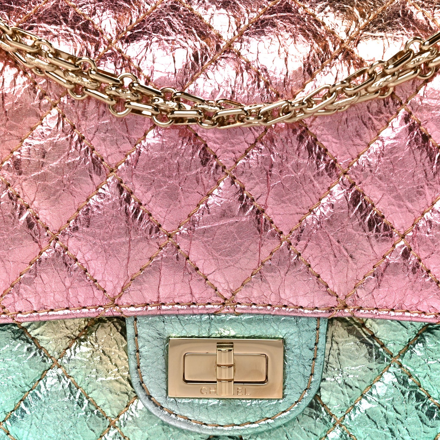 Chanel Metallic Goatskin Quilted 2.55 Reissue 225 Flap Multicolor 8 of 10