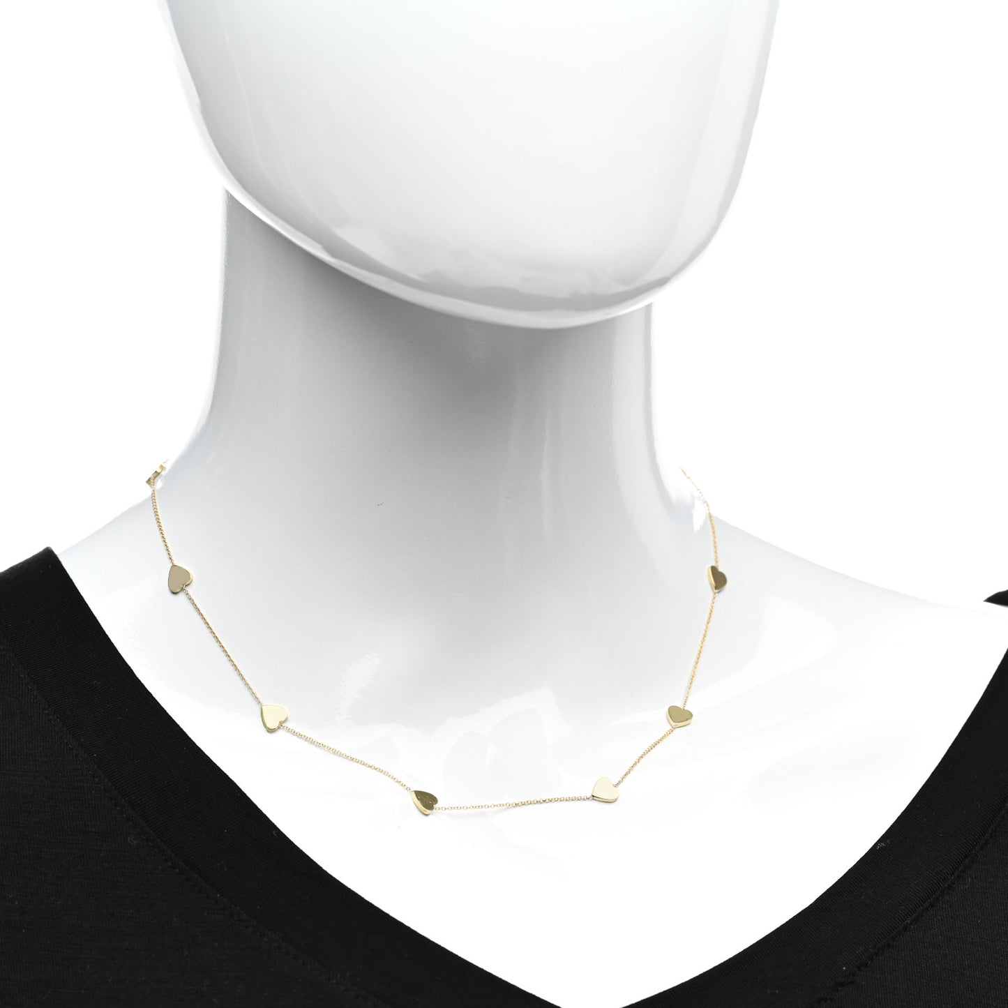 18K Yellow Gold Heart By The Inch Necklace