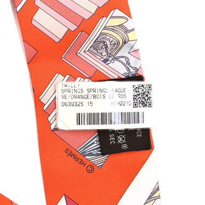 Hermes Silk Springs Springs Twilly Orange Bois de Rose 3 of 3