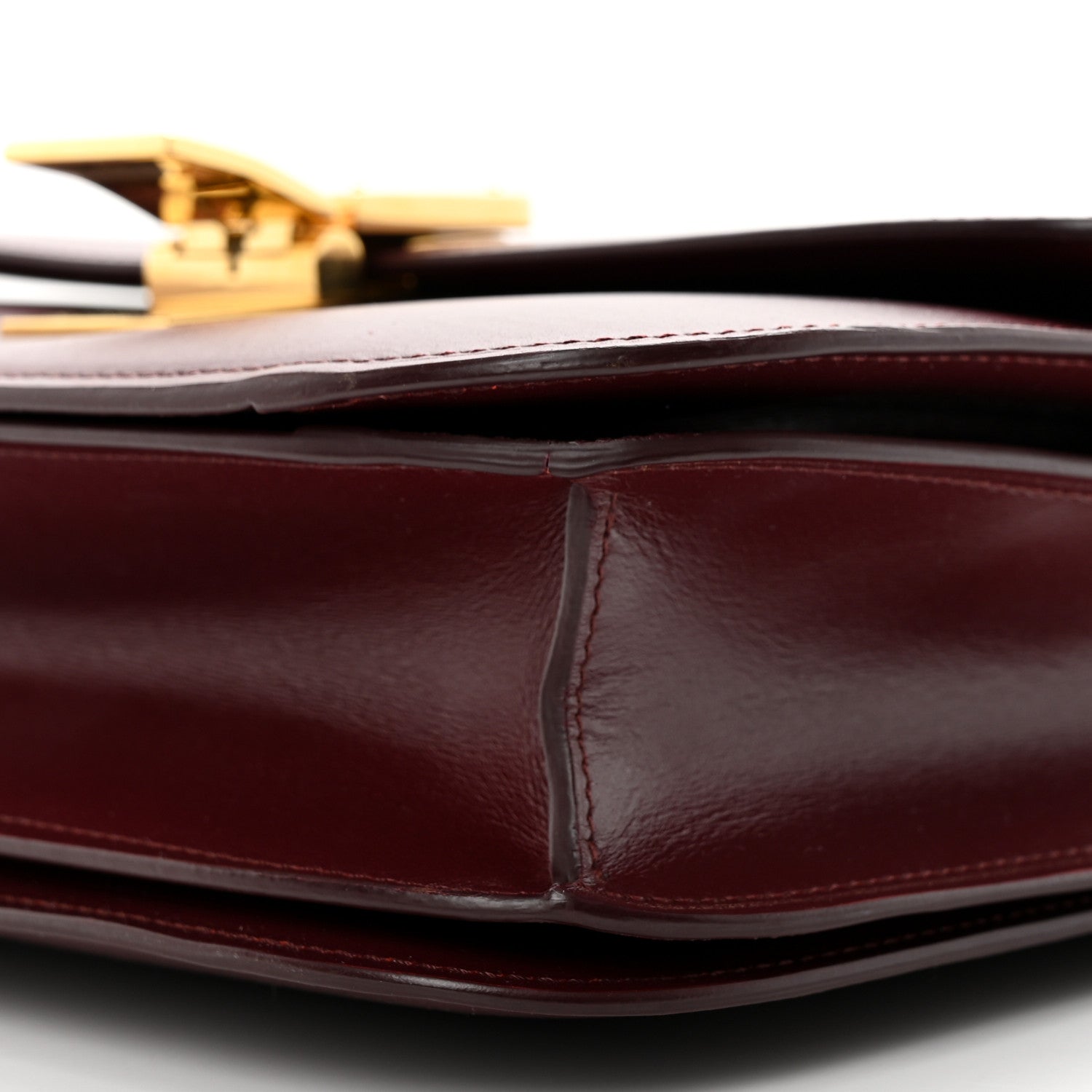 Celine Box Calfskin Medium Classic Box Flap Bag Burgundy 9 of 10
