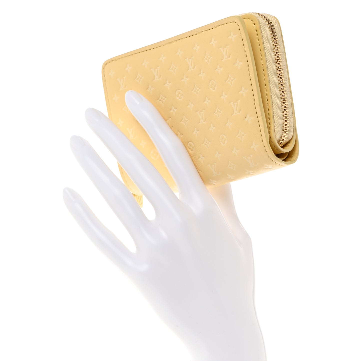 Calfskin Nanogram Embossed Lou Wallet Jaune