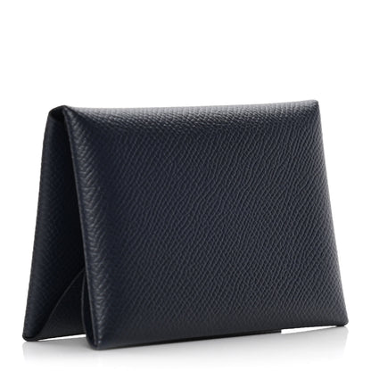 Hermes Epsom Calvi Duo Card Case Bleu Indigo 3 of 9