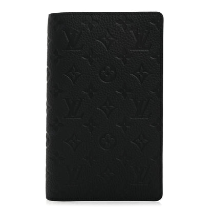 Louis Vuitton Taurillon Monogram Emily Notebook Cover MM Black 1 of 7