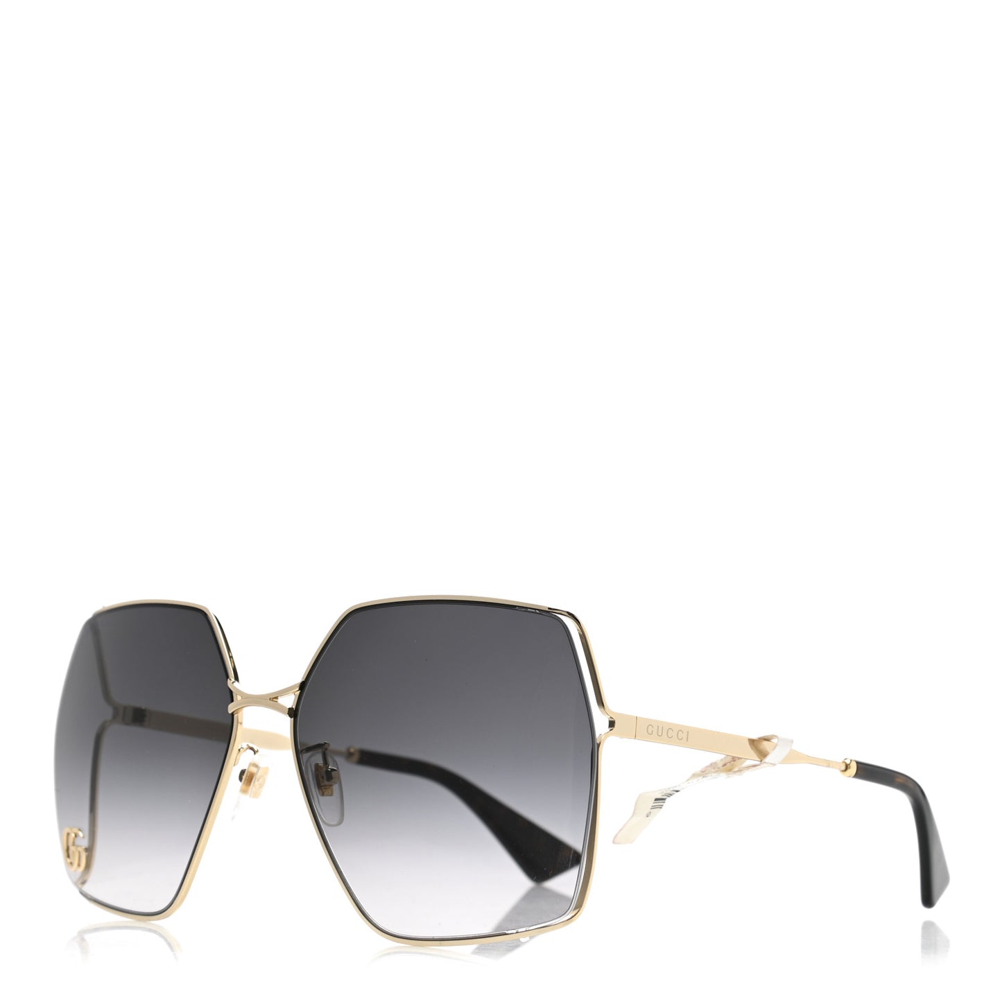 Metal Square Frame Sunglasses GG0817S Gold Grey