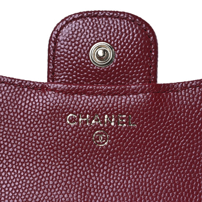 Chanel Caviar Quilted Compact Flap Wallet Dark Red 7 of 11