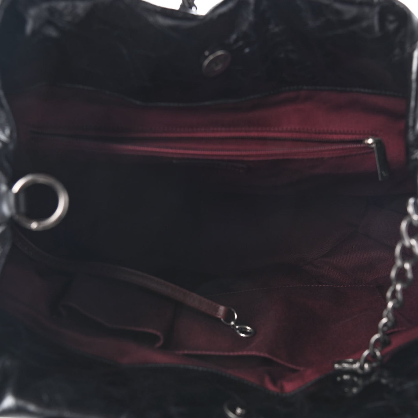 Iridescent Calfskin Quilted Large In The Mix Tote Black