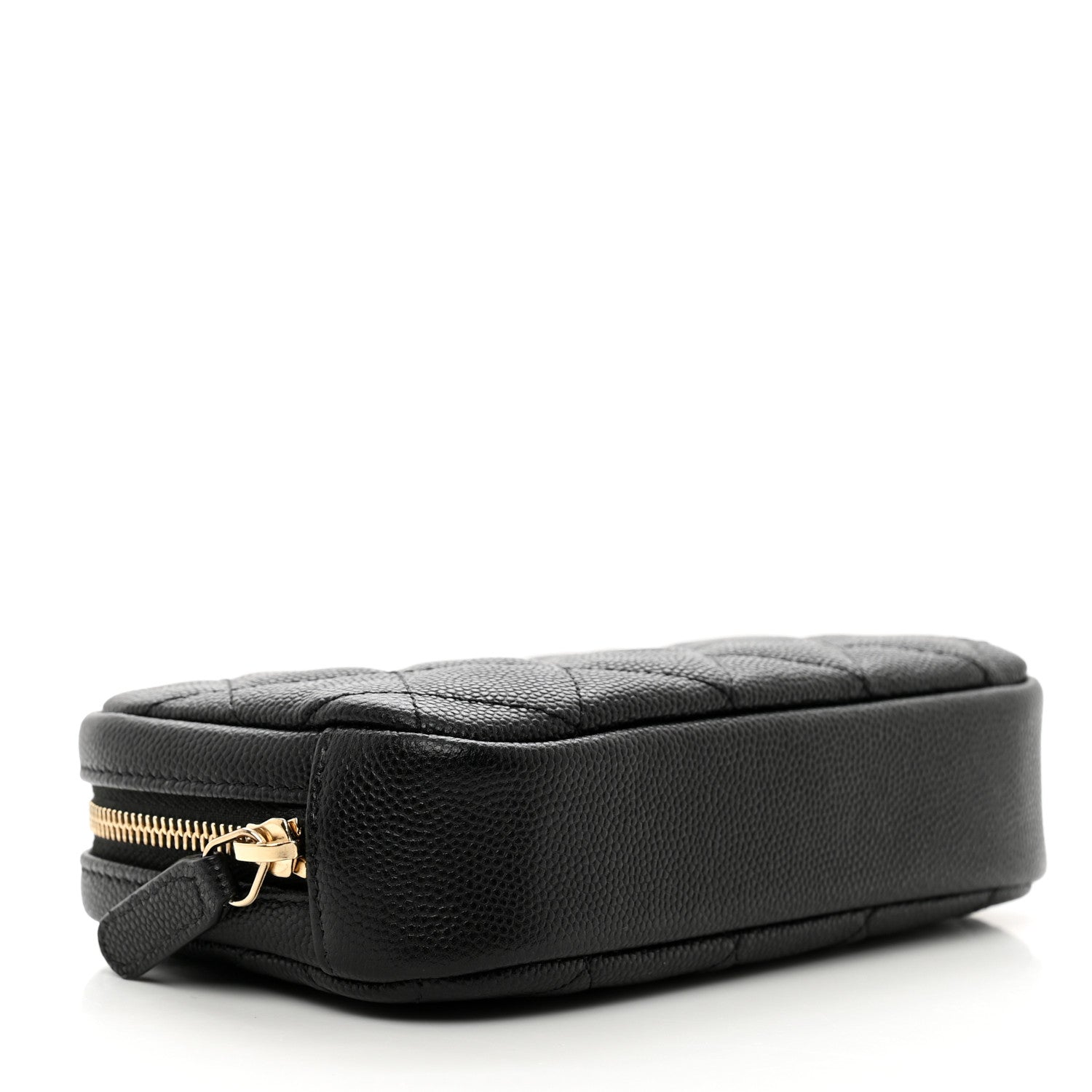 Chanel Caviar Quilted Small Curvy Pouch Cosmetic Case Black 4 of 7