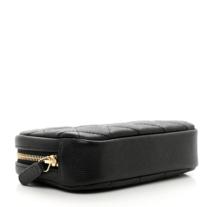 Chanel Caviar Quilted Small Curvy Pouch Cosmetic Case Black 4 of 7