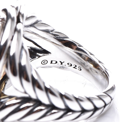 David Yurman Sterling Silver Diamond Citrine 14mm Labyrinth Ring 52 6 5 of 5