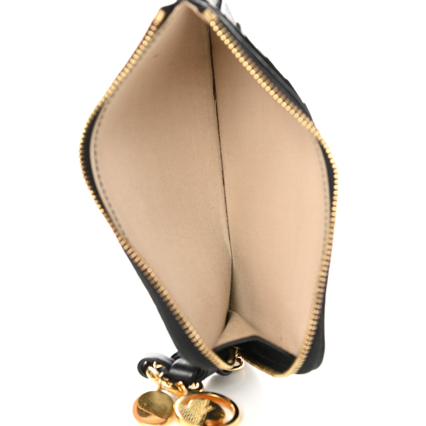 Calfskin Alphabet Purse Wallet Black