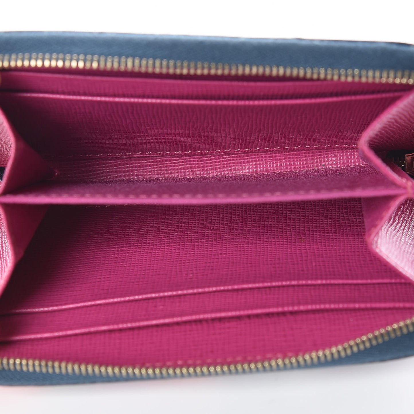 Vitello Elite Fendi Roma Mini Zip Around Wallet Cobalt Multicolor