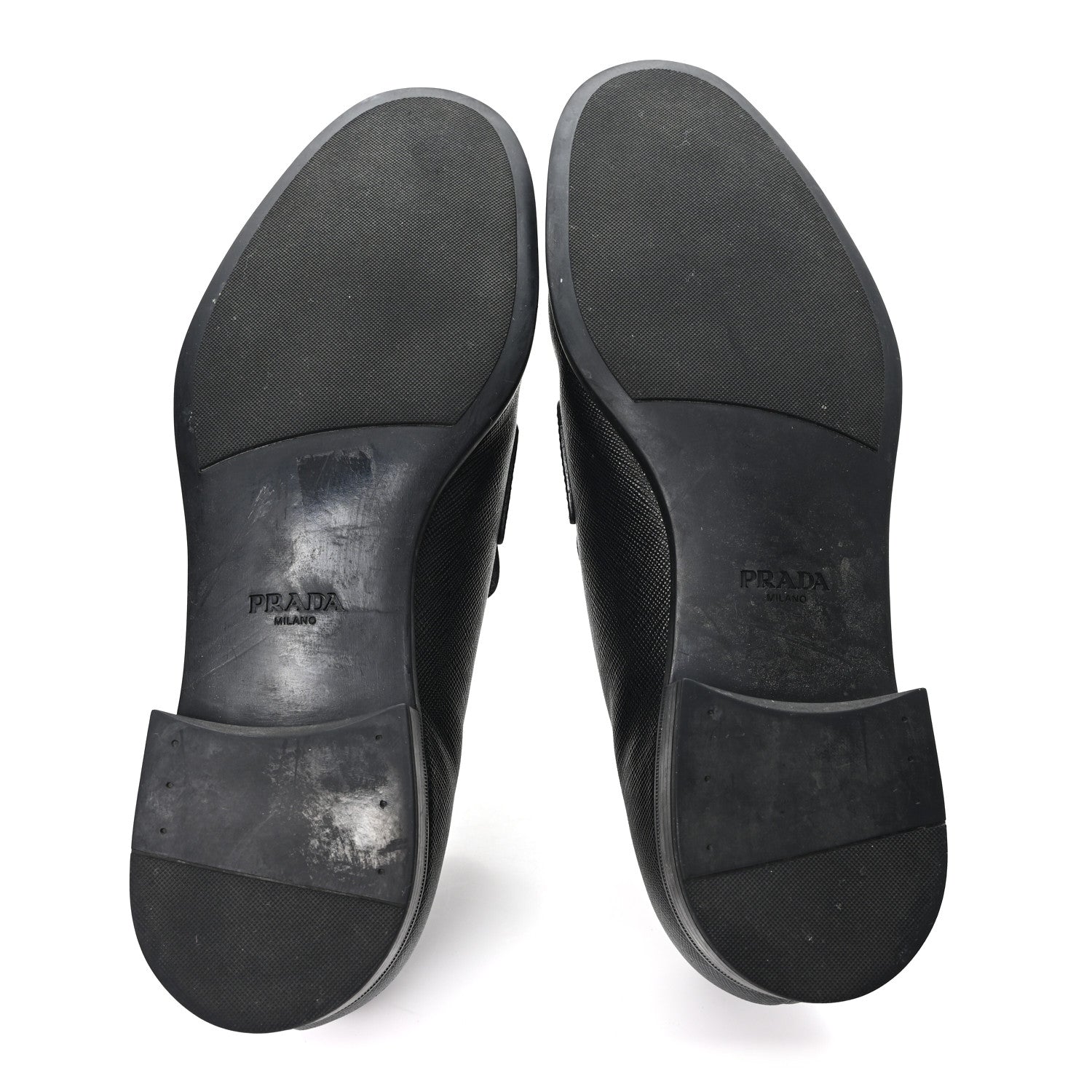 Prada Saffiano Mens Triangle Loafers 6 Black 6 of 9