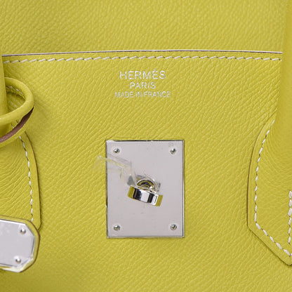 Hermes Epsom Candy Birkin 35 Lime Gris Perle 21 of 33