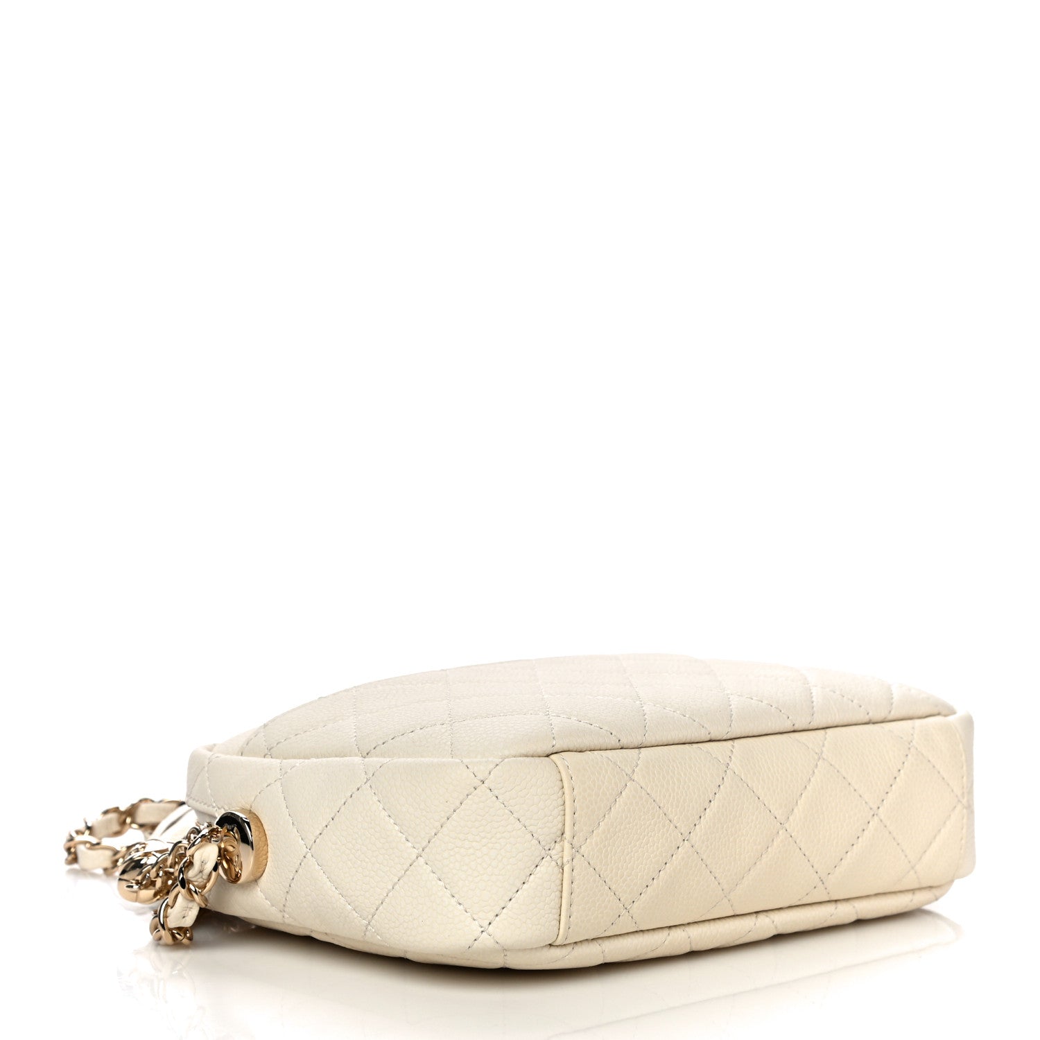 Chanel Caviar Flat Quilted Small Coco Tassel Camera Case White 4 of 10