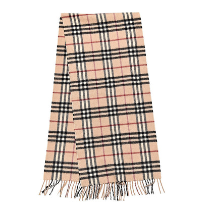 Burberry Cashmere House Check Fringe Scarf Camel 3 of 4