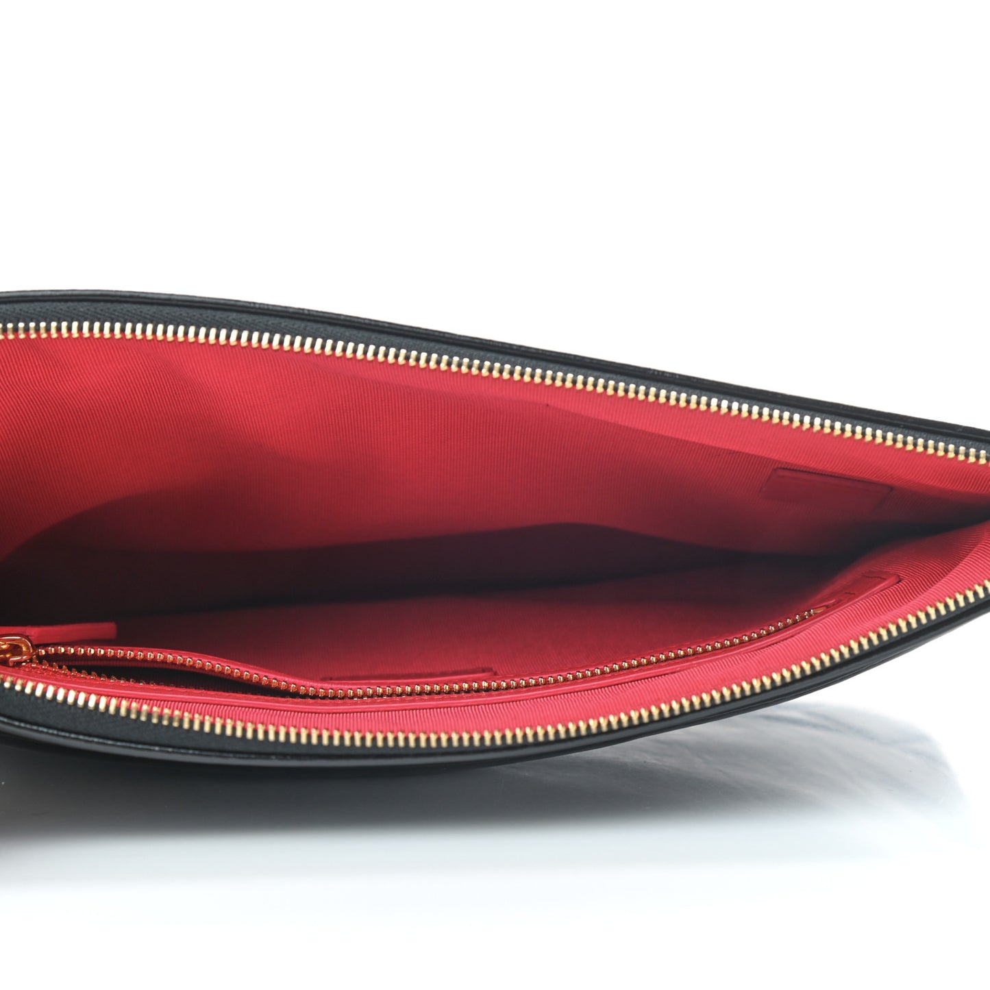 Shiny Aged Calfskin Quilted Cosmetic Case Black