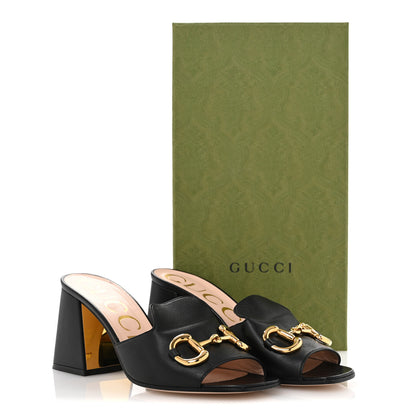Gucci Nappa Horsebit 75mm Slide Sandals 37.5 Black 10 of 10