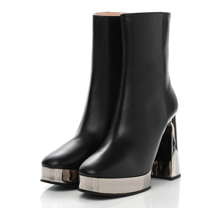 Gucci Malaga Kid Chrome Ankle Boots 40 Black 3 of 9