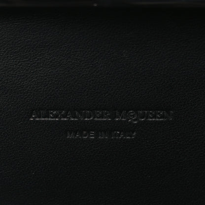 Alexander McQueen Suede Studded Skull Knuckle Box Clutch Black 6 of 11