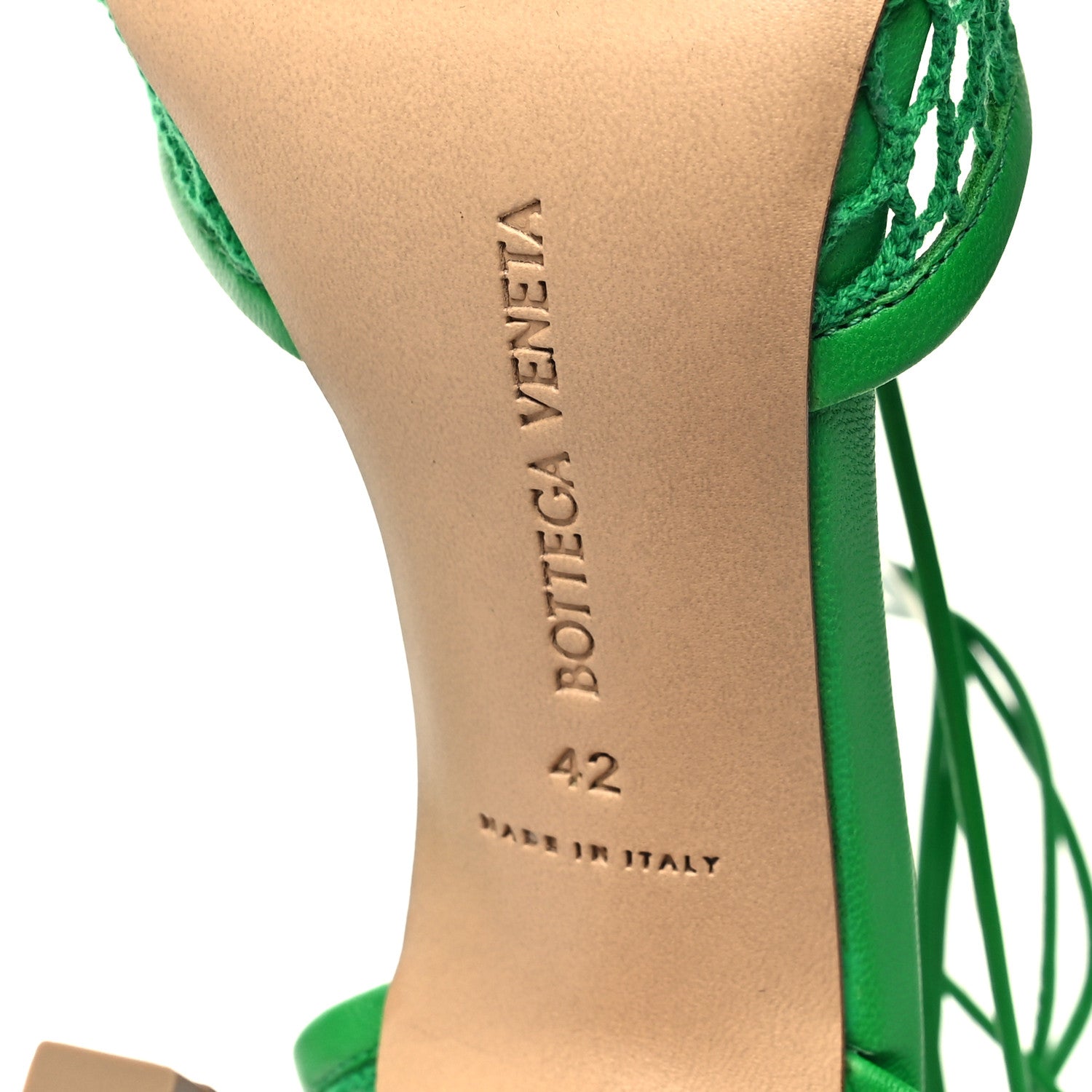 Bottega Veneta Mesh Nappa Stretch Ankle Tie 90mm Sandals 42 Grass 6 of 7