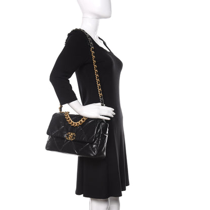 Chanel Goatskin Quilted Large Chanel 19 Flap Black 2 of 11