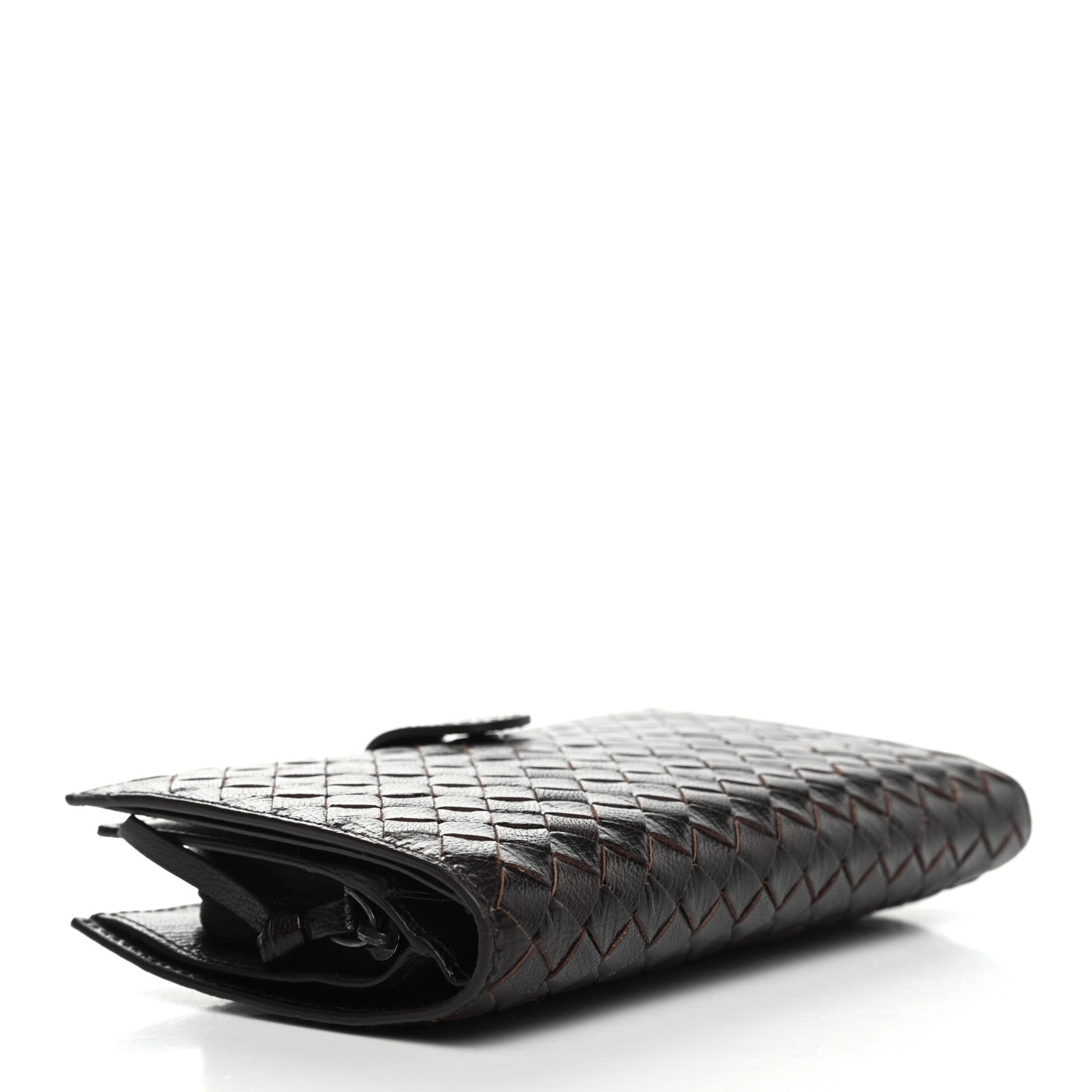 Bottega Veneta Nappa Intrecciato Continental Snap Wallet Ebano 4 of 7