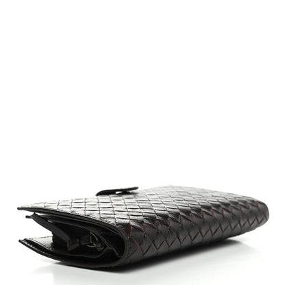 Bottega Veneta Nappa Intrecciato Continental Snap Wallet Ebano 4 of 7