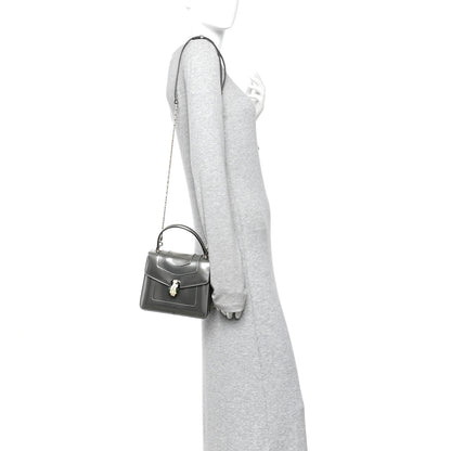 Bulgari Metallic Calfskin Serpenti Forever Top Handle Silver 2 of 11