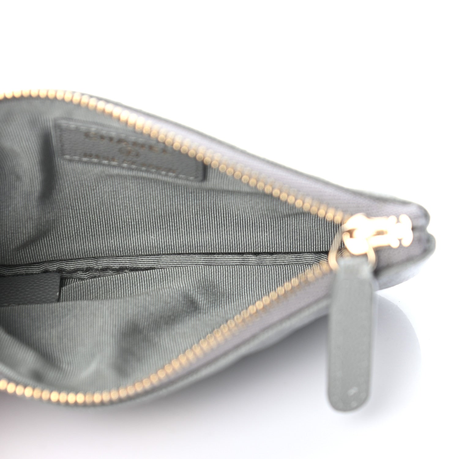 Chanel Caviar Quilted Small Cosmetic Case Grey 4 of 6