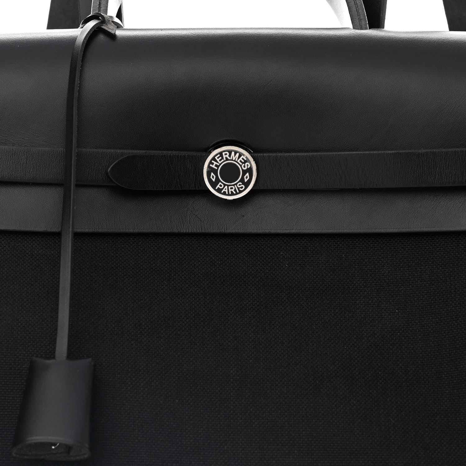 Hermes Toile Militaire Vache Hunter Laque Herbag a Dos Zip Retourne Backpack Black 9 of 11