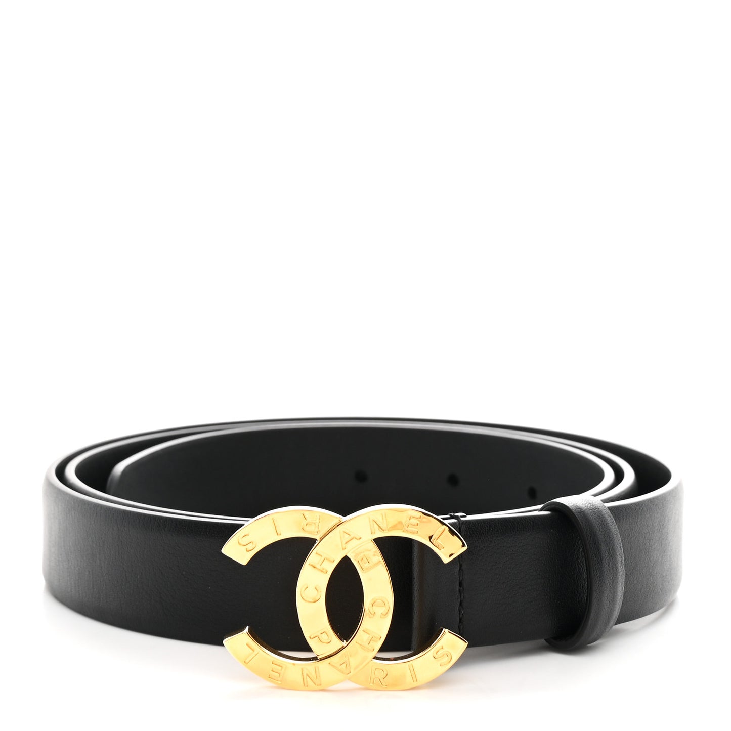 Calfskin Paris Button CC Belt 100 40 Black