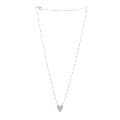 Parker & West by FASHIONPHILE 14K Rose Gold Diamond .18ctw Pave Heart Pendant Necklace 3 of 5