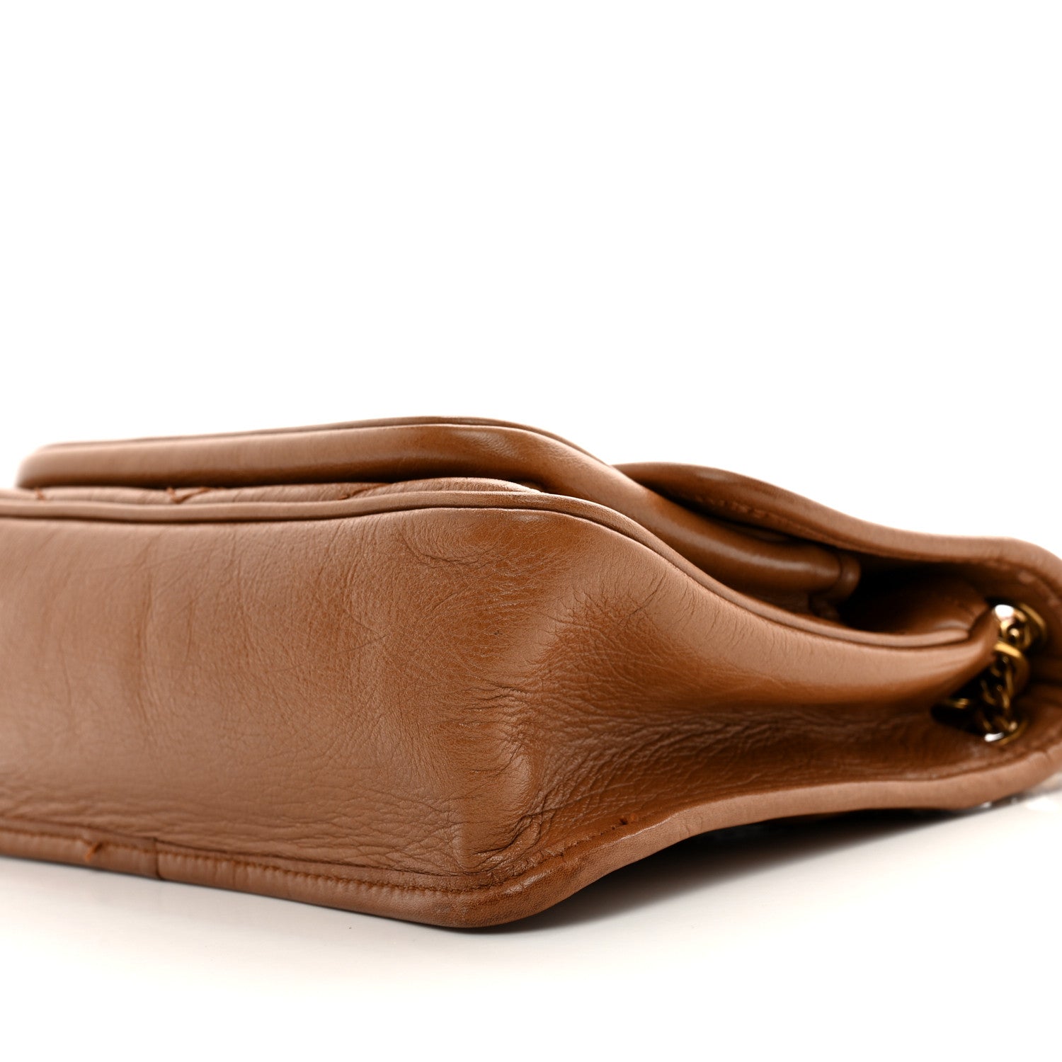 Saint Laurent Crinkled Calfskin Matelasse Monogram Baby Niki Chain Satchel Light Caramel 10 of 13