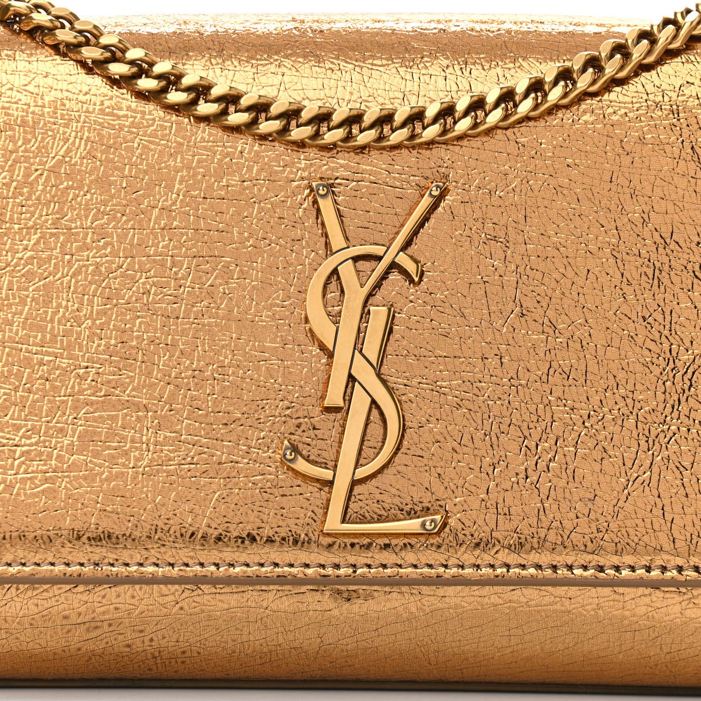 Metallic Calfskin Small Classic Monogram Kate Satchel Bronze