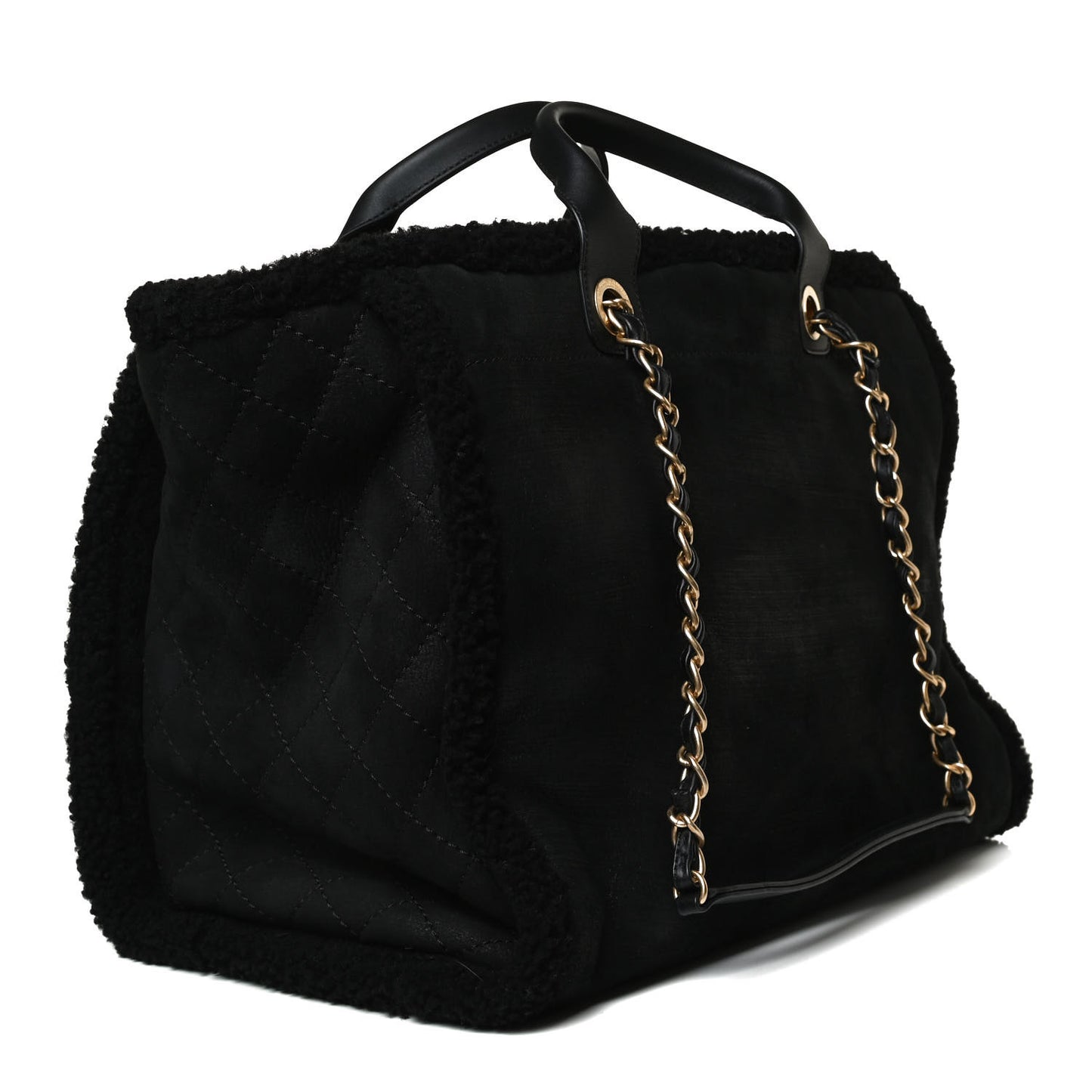 Shearling Large Deauville Tote Black