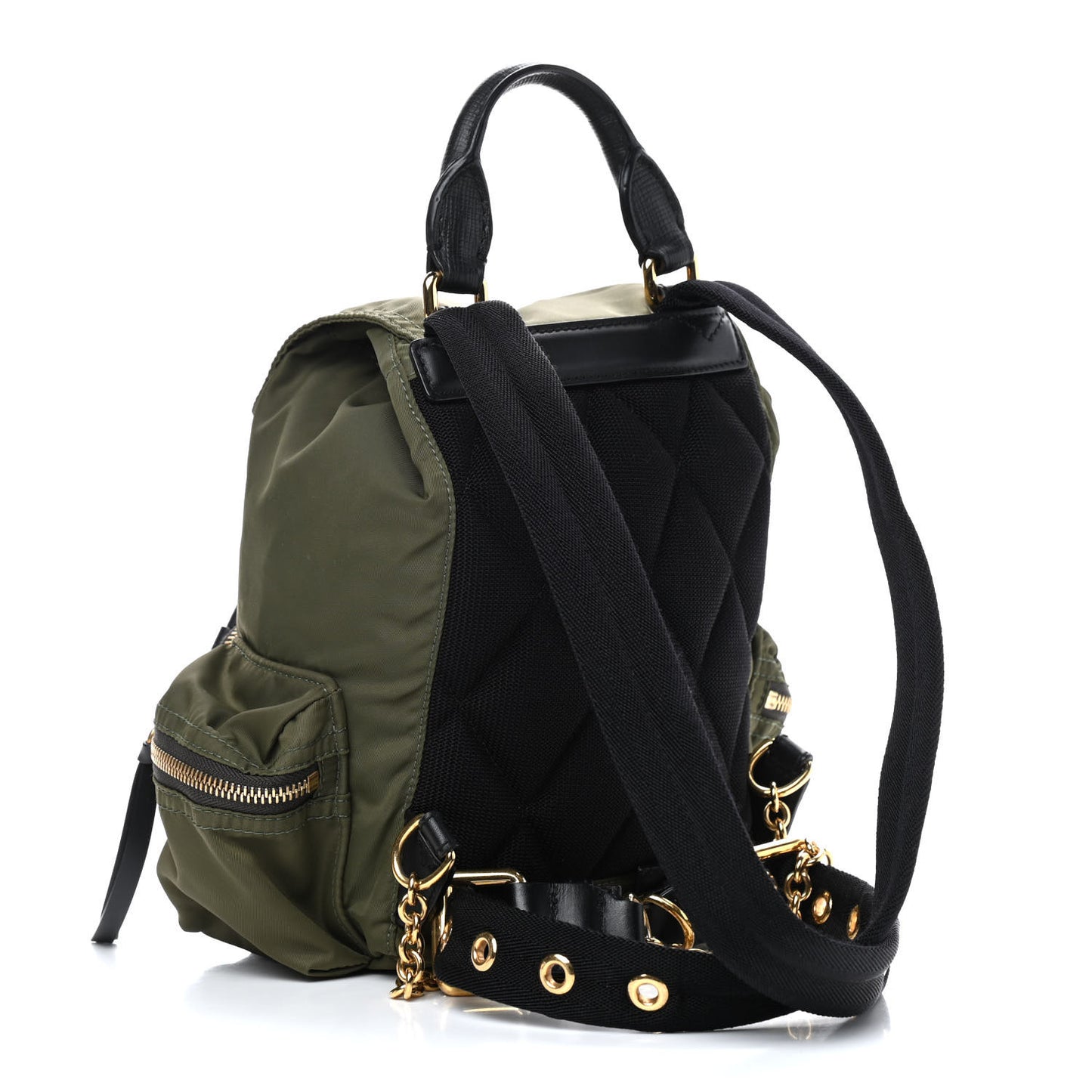 Nylon Small Crossbody Rucksack Backpack Canvas Green