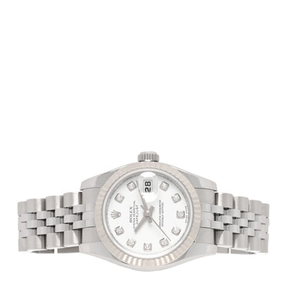 Rolex Stainless Steel 18K White Gold Diamond 26mm Oyster Perpetual Datejust Watch White 179174 2 of 5