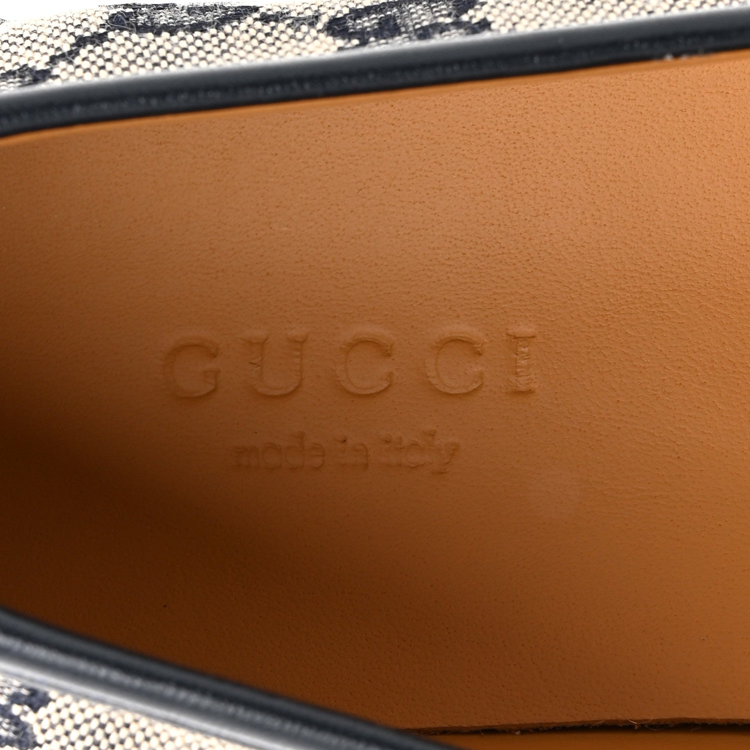 Gucci Monogram Horsebit Calfskin Womens Horsebit Wedge Platform Loafers 37.5 Beige Blue 8 of 10