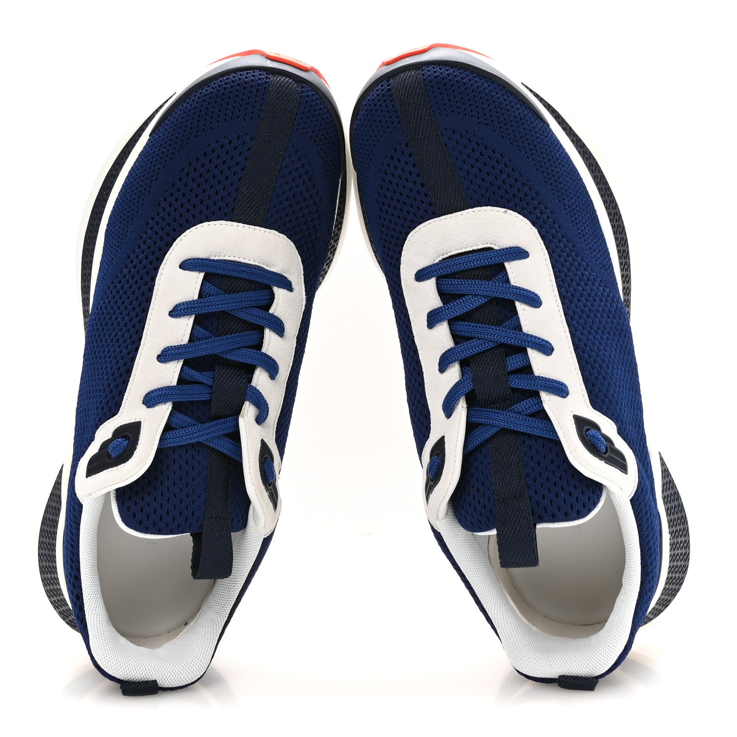 Hermes Technical Knit Men's Heros Sneakers 42.5 Marine White 2 of 9