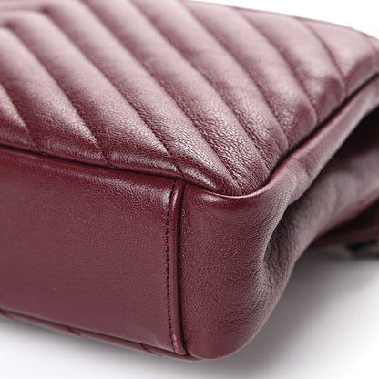 Saint Laurent Sheepskin Matelasse Chevron Monogram Medium College Bag Rouge Legion 13 of 16