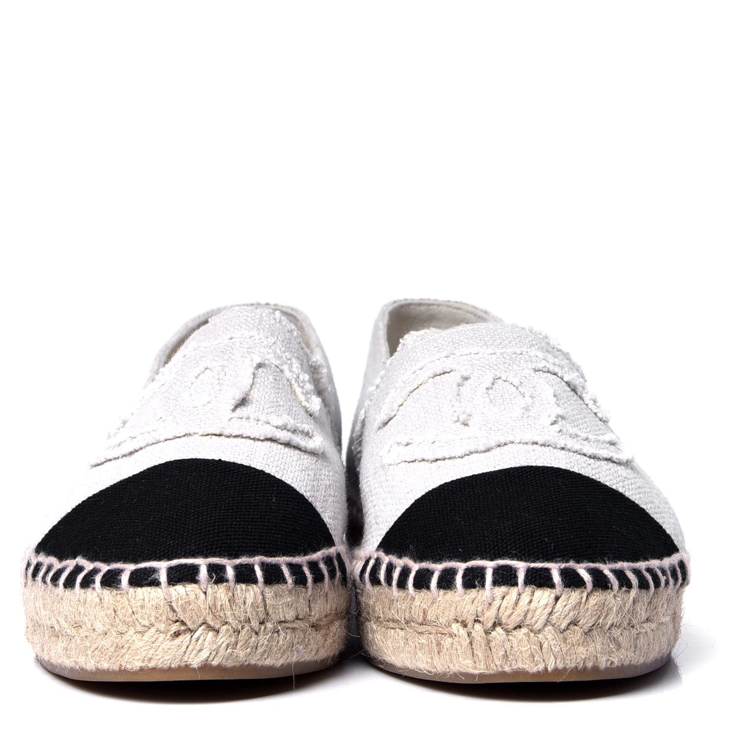 Linen CC Espadrilles 36 Beige Black